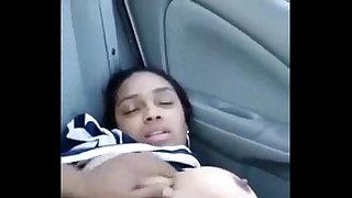 Horny Indian Masturbating In Car With Her Beau